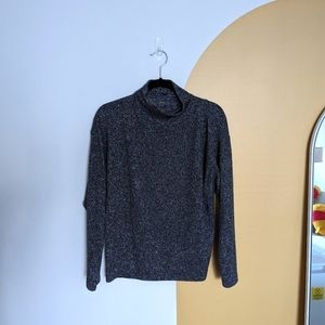 Heather Dark Gray Uniqlo Mock Neck Sweater
